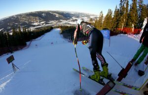 Alpine Skier about to start the Super G. Ski Slopes are a metaphor for Flight Levels Activities as Boundaries and Constraints