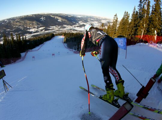 Alpine Skier about to start the Super G. Ski Slopes are a metaphor for Flight Levels Activities as Boundaries and Constraints